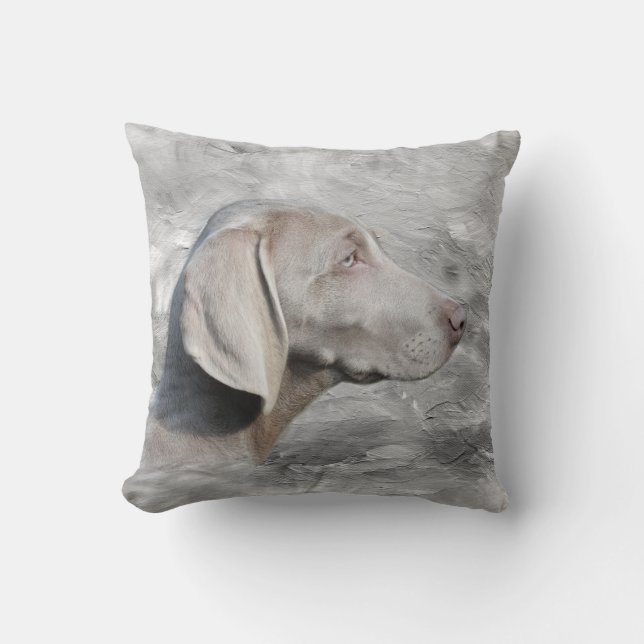 Cojín Decorativo Weimaraner hace frente (Anverso)