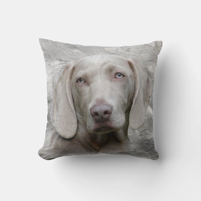Cojín Decorativo Weimaraner hace frente (Anverso)