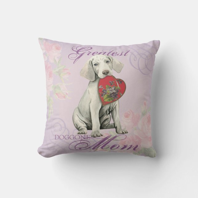 Cojín Decorativo Weimaraner Heart Mom (Anverso)