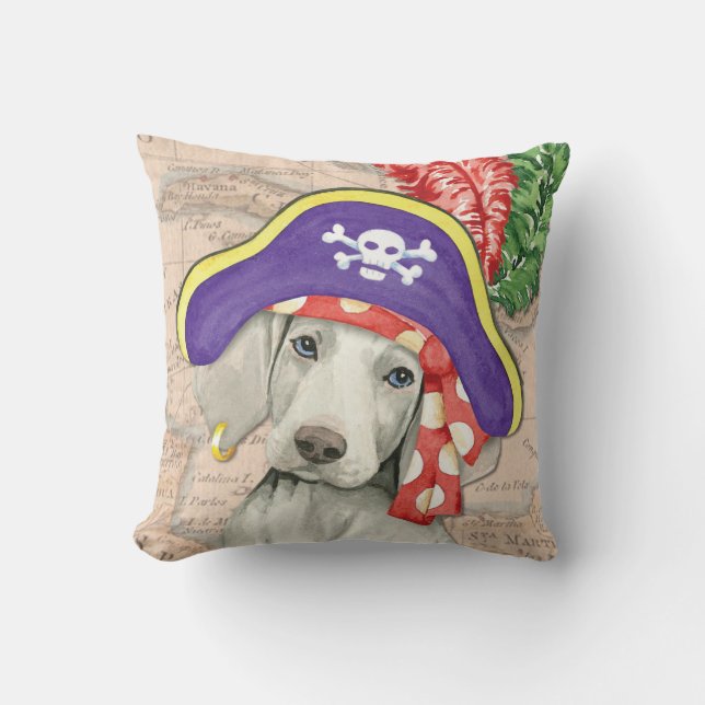 Cojín Decorativo Weimaraner Pirate (Anverso)