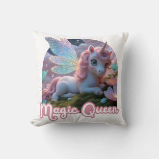Cojín Decorativo Weißes Einhorn mit Flügeln - Magic Queen