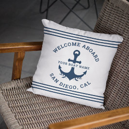Cojín Decorativo Welcome Aboard Nautica White