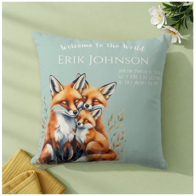 Cojín Decorativo Welcome to the World - Personalized Birth Pillow  (Subido por el creador)