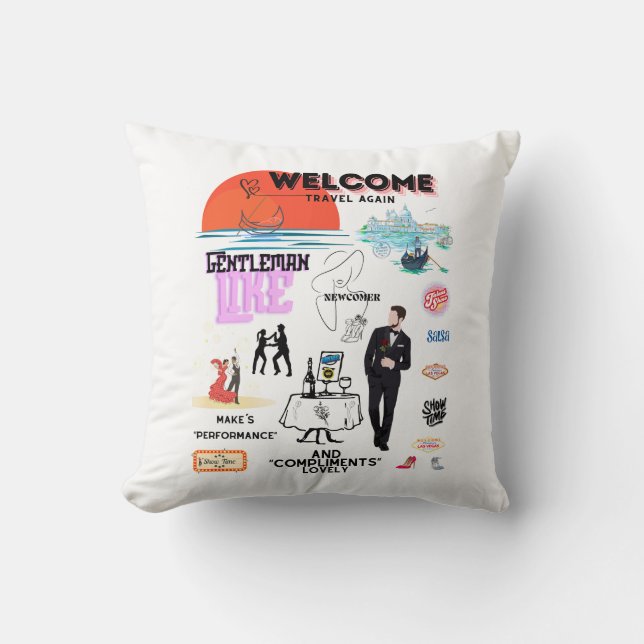 COJÍN DECORATIVO WELCOME TRAVEL AGAIN (Anverso)