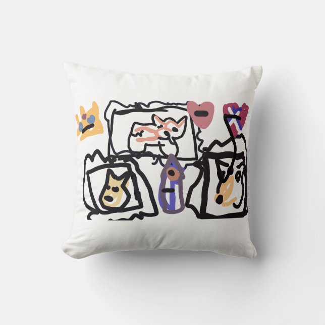 Cojín Decorativo Welsh Corgi hearts  (Anverso)