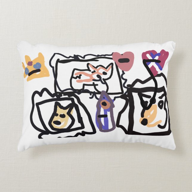 Cojín Decorativo Welsh Corgi hearts  (Anverso)