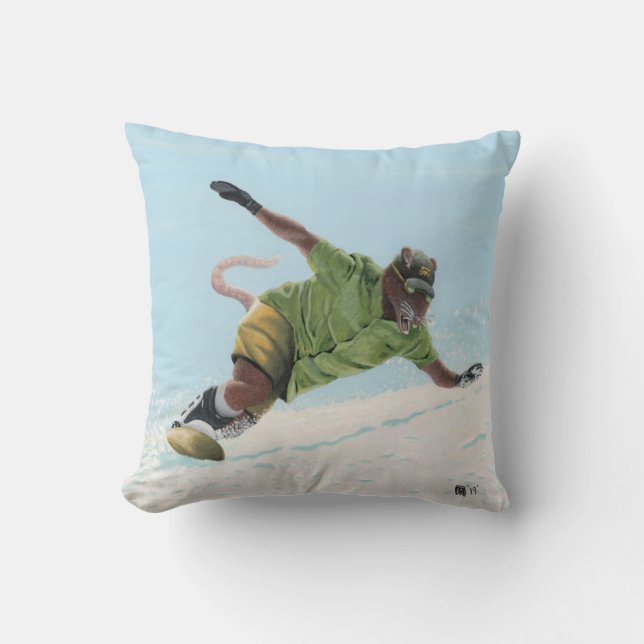 Cojín Decorativo Werererat Snowboarder Fantasy Art Pillow (Anverso)