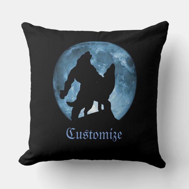 Cojín decorativo Werewolf Full Moon personalizado (Anverso)
