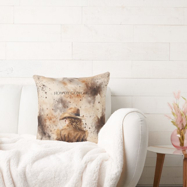 Cojín Decorativo Western Cowgirl Horse Floral (Sofá)