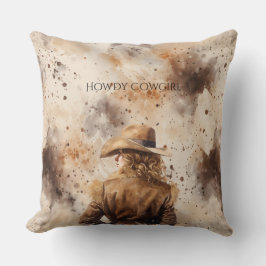 Cojín Decorativo Western Cowgirl Horse Floral