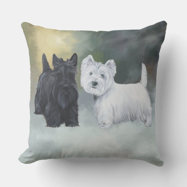 Cojín Decorativo Westie Scottie Wintertime (Anverso)