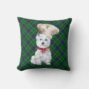 Cojín Decorativo Westie sobre ALMOHADÓN de Tartán
