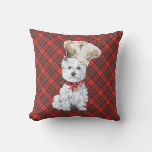Cojín Decorativo Westie sobre ALMOHADÓN de Tartán