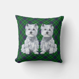 Cojín Decorativo Westies sobre ALMOHADÓN de Tartán