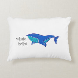 Cojín Decorativo Whale Hello Funny Accent Pillow