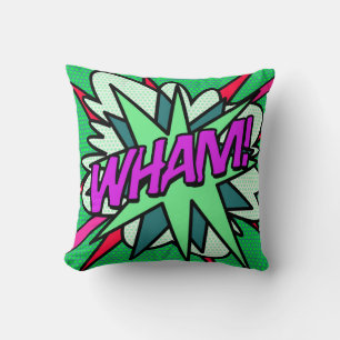 Cojín Decorativo WHAM Moderno Divertido Cómic Libro Verde