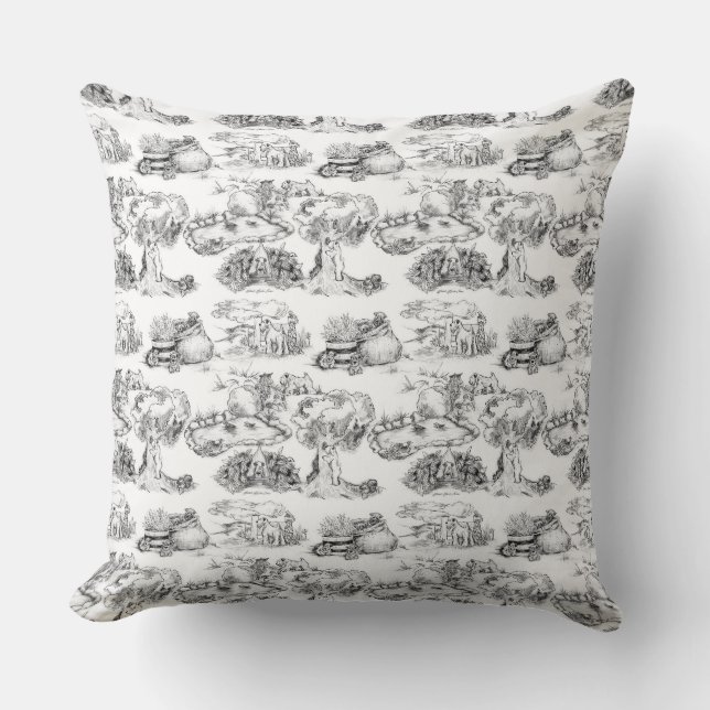 Cojín Decorativo WHEATEN Terrier Black Toile & Gingham (Anverso)