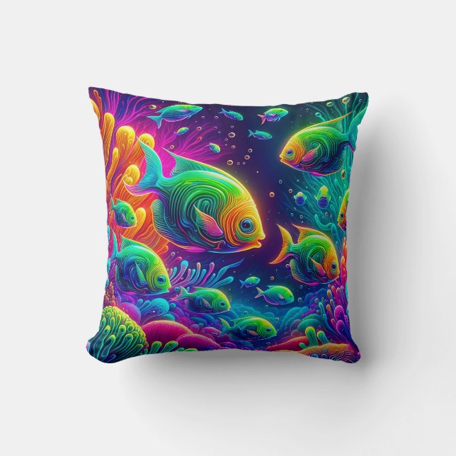 Cojín Decorativo "Whimsical Aquatic Ballet" (Anverso)