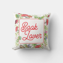Cojín Decorativo Whimsical Book Lover Mushroom Throw Pillow