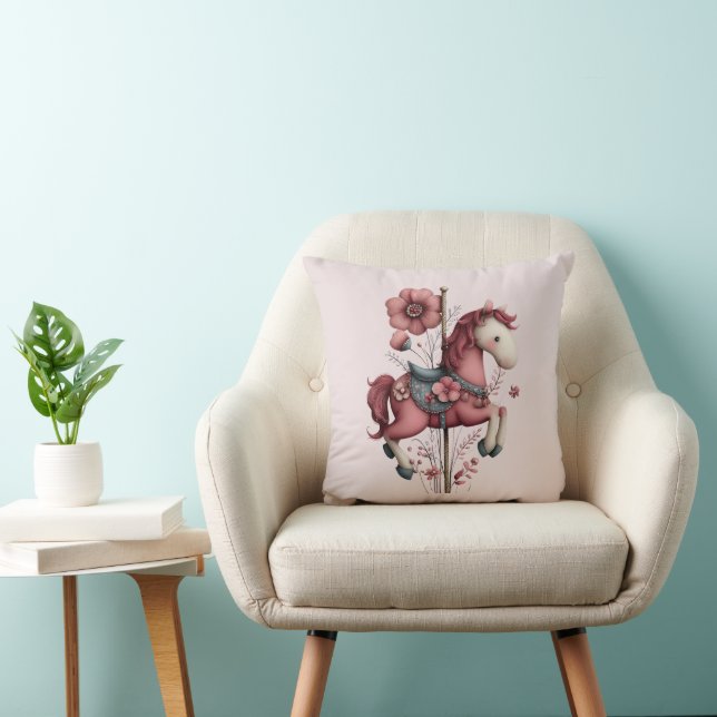 Cojín Decorativo Whimsical Carousel Horse Image (Silla)