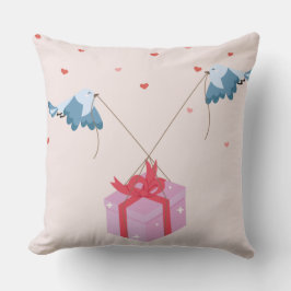 Cojín Decorativo Whimsical Christmas Pillow with Hearts
