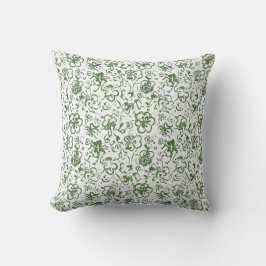 Cojín Decorativo Whimsical Clover Dance – Green Chinoiserie-Inspire