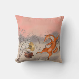 Cojín Decorativo Whimsical Dancing Fox  Nature Inspired Home Decor