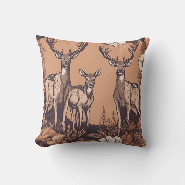 Cojín Decorativo Whimsical Deer Grazing D3 (Anverso)