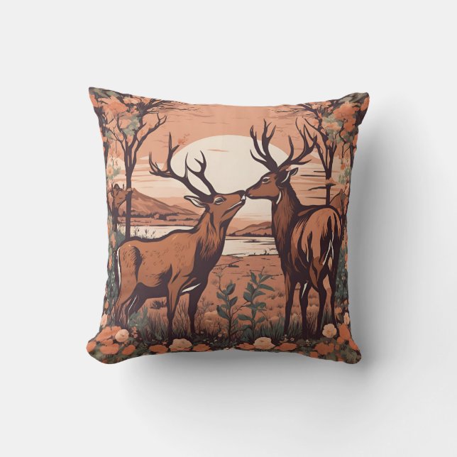 Cojín Decorativo Whimsical Deer Grazing D4 (Anverso)