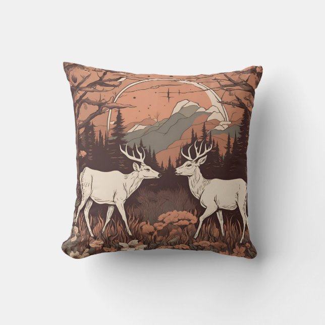 Cojín Decorativo Whimsical Deer Grazing D6 (Anverso)