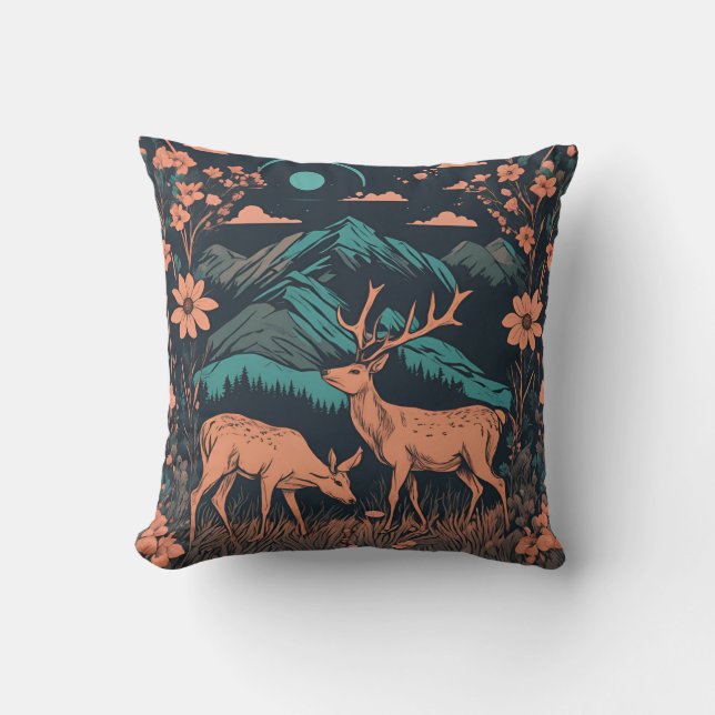 Cojín Decorativo Whimsical Deer Grazing D8 (Anverso)