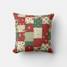 Cojín Decorativo Whimsical Floral Vintage Christmas Quilt Pattern