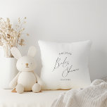 Cojín Decorativo Whimsical Gender Neutral Baby Shower<br><div class="desc">Presentamos nuestra estupenda almohada de lanzamiento de baño con bañera neutra en función del género, perfecta para cualquier temporada, ya sea otoño, invierno, primavera o verano. Esta almohada presenta un ambiente de moda boho con caligrafía moderna y elegante y un diseño minimalista en blanco y negro. Es bonito y única,...</div>