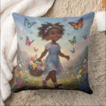 Cojín Decorativo Whimsical Girl<br><div class="desc">A charming vintage illustration of children in classic story book style on pillows that captures timeless childhood moments that adds perfect accents for your living room or bedroom.</div>