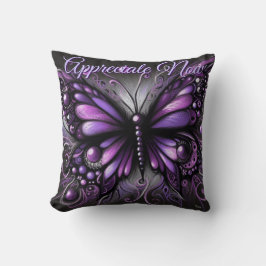 Cojín Decorativo Whimsical Gothic Butterfly Purple Personalized