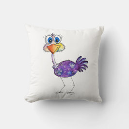 Cojín Decorativo Whimsical Happy Purple Ostrich