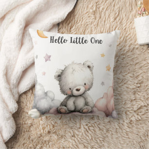 Cojín Decorativo Whimsical "Hello Little One" Teddy Bear