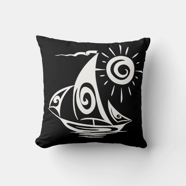 Cojín Decorativo Whimsical Lazy Sailboat (Anverso)