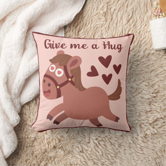 Cojín Decorativo Whimsical lindo caballo de cita personalizada (Manta)