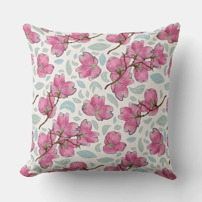 Cojín Decorativo Whimsical Orchid Garden Square Pillow  (Anverso)