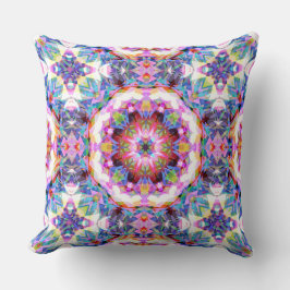 Cojín Decorativo Whimsical Purple Blue Pink Colorful Pattern