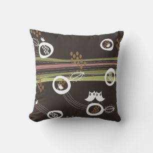 Cojín Decorativo Whimsical Retro Brown Owings Family Nest Cute Cush