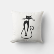 Whimsical Skinny Black Cat