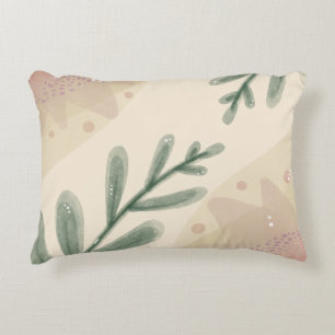 Cojín Decorativo Whimsical Watercolor Boho Hojas Botánicas