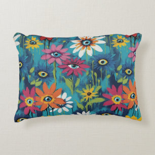Cojín Decorativo Whimsical Wildflower Daisises with Eyes