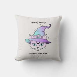 Cojín Decorativo Whimsical Witch Cat