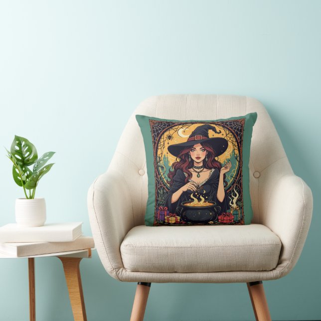 Cojín Decorativo Whimsically Enchanting Witch With Spiders (Silla)