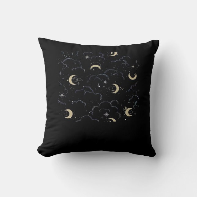 Cojín Decorativo Whimsigoth Clouds Sun Moon Witchen (Anverso)