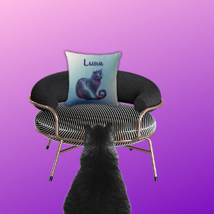 Cojín Decorativo Whimsigoth Tote de gato negro cósmico