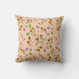 Cojín Decorativo Whimsy Bloom Floral – Hand-Drawn Botanical